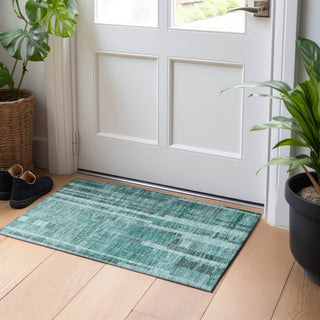 Piper Looms Chantille Stripes ACN1063 Teal Machine Washable Area Rug Scatter Lifestyle Image Feature