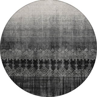 Piper Looms Chantille Ombre ACN1064 Black Machine Washable Area Rug Round Main Image