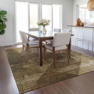 Piper Looms Chantille Diamond ACN1065 Brown Machine Washable Area Rug Lifestyle Image Feature
