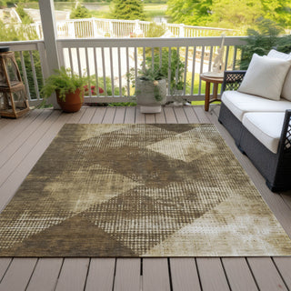 Piper Looms Chantille Diamond ACN1065 Brown Machine Washable Area Rug Outdoor Lifestyle Image Feature