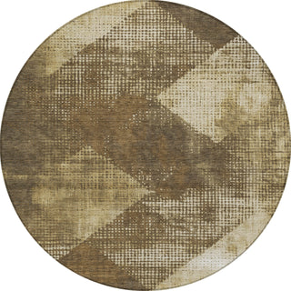 Piper Looms Chantille Diamond ACN1065 Brown Machine Washable Area Rug Round Main Image