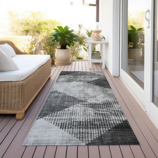 Piper Looms Chantille Diamond ACN1065 Gray Machine Washable Area Rug Runner Outdoor Lifestyle Image Feature