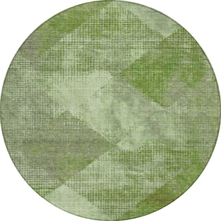 Piper Looms Chantille Diamond ACN1065 Green Machine Washable Area Rug Round Main Image