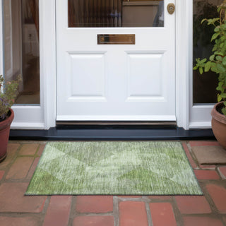 Piper Looms Chantille Diamond ACN1065 Green Machine Washable Area Rug Scatter Outdoor Lifestyle Image Feature