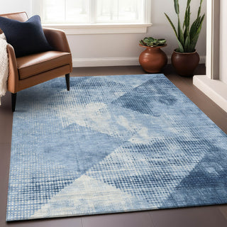Piper Looms Chantille Diamond ACN1065 Sky Machine Washable Area Rug Lifestyle Image Feature