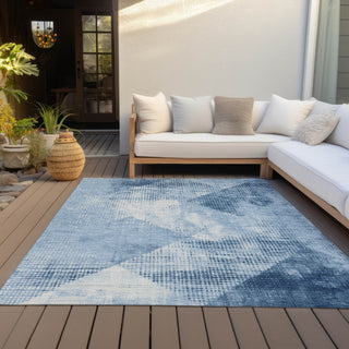 Piper Looms Chantille Diamond ACN1065 Sky Machine Washable Area Rug Outdoor Lifestyle Image Feature