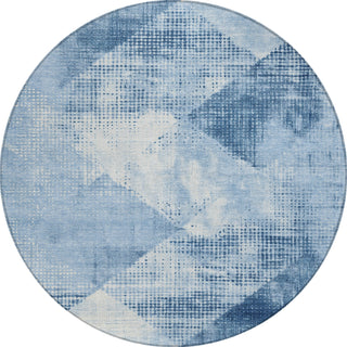 Piper Looms Chantille Diamond ACN1065 Sky Machine Washable Area Rug Round Main Image