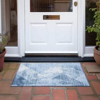 Piper Looms Chantille Diamond ACN1065 Sky Machine Washable Area Rug Scatter Outdoor Lifestyle Image Feature