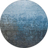 Piper Looms Chantille Ombre ACN1066 Blue Machine Washable Area Rug Round Main Image