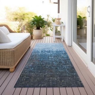 Piper Looms Chantille Ombre ACN1066 Blue Machine Washable Area Rug Runner Outdoor Lifestyle Image Feature