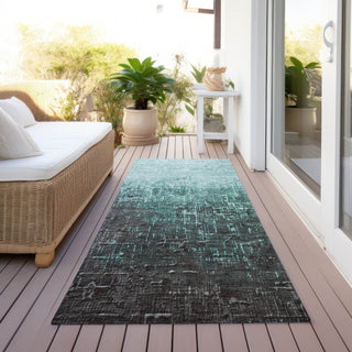 Piper Looms Chantille Ombre ACN1066 Teal Machine Washable Area Rug Runner Outdoor Lifestyle Image Feature