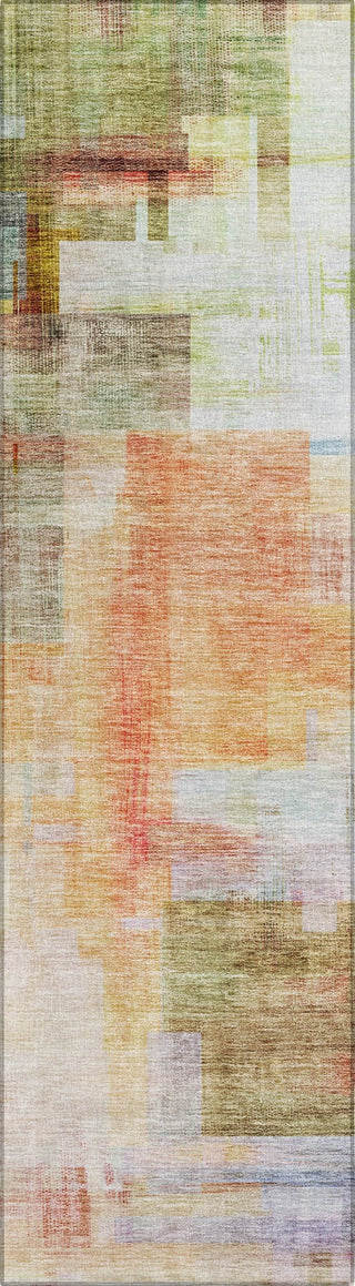 Piper Looms Chantille Squares ACN1067 Coral Machine Washable Area Rug Runner Main Image