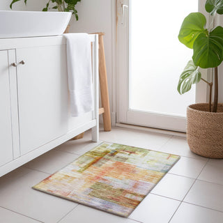 Piper Looms Chantille Squares ACN1067 Coral Machine Washable Area Rug Scatter Lifestyle Image Feature