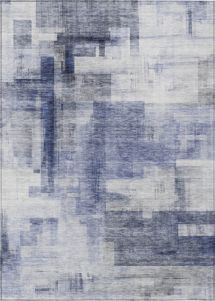 Piper Looms Chantille Squares ACN1067 Denim Machine Washable Area Rug main image