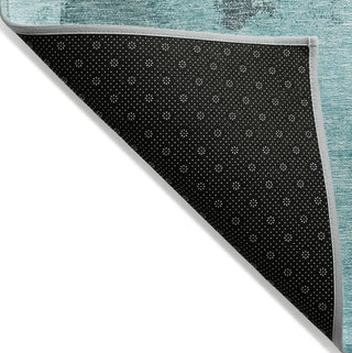 Piper Looms Chantille Modern ACN1068 Teal Machine Washable Area Rug Backing Image