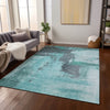 Piper Looms Chantille Modern ACN1068 Teal Machine Washable Area Rug Lifestyle Image Feature