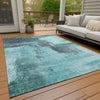 Piper Looms Chantille Modern ACN1068 Teal Machine Washable Area Rug Outdoor Lifestyle Image Feature