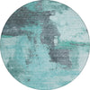 Piper Looms Chantille Modern ACN1068 Teal Machine Washable Area Rug Round Main Image