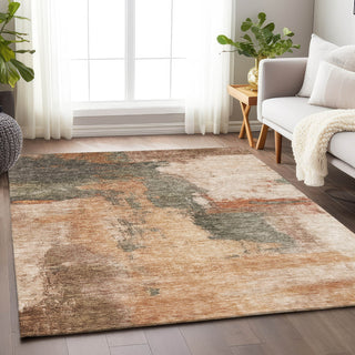 Piper Looms Chantille Modern ACN1068 Terracotta Machine Washable Area Rug Lifestyle Image Feature