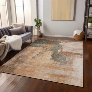 Piper Looms Chantille Modern ACN1068 Terracotta Machine Washable Area Rug Lifestyle Image Feature
