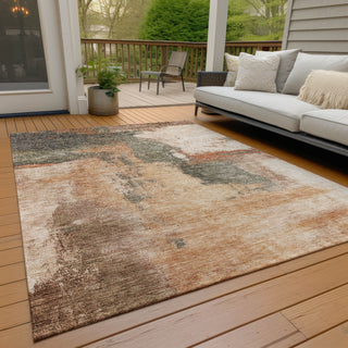 Piper Looms Chantille Modern ACN1068 Terracotta Machine Washable Area Rug Outdoor Lifestyle Image Feature
