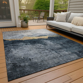 Piper Looms Chantille Modern ACN1069 Blue Machine Washable Area Rug Outdoor Lifestyle Image Feature