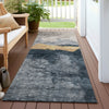 Piper Looms Chantille Modern ACN1069 Blue Machine Washable Area Rug Runner Outdoor Lifestyle Image Feature