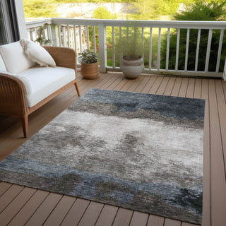 Piper Looms Chantille Modern ACN1070 Gray Machine Washable Area Rug Outdoor Lifestyle Image Feature
