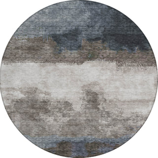 Piper Looms Chantille Modern ACN1070 Gray Machine Washable Area Rug Round Main Image