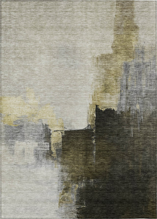 Piper Looms Chantille Abstract ACN1071 Khaki Machine Washable Area Rug main image