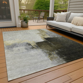 Piper Looms Chantille Abstract ACN1071 Khaki Machine Washable Area Rug Outdoor Lifestyle Image Feature