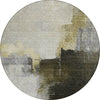 Piper Looms Chantille Abstract ACN1071 Khaki Machine Washable Area Rug Round Main Image