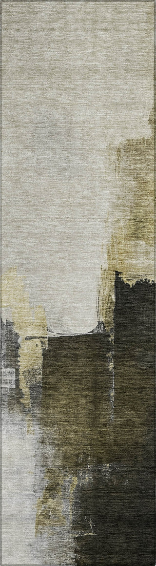 Piper Looms Chantille Abstract ACN1071 Khaki Machine Washable Area Rug Runner Main Image