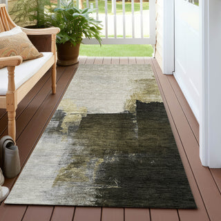 Piper Looms Chantille Abstract ACN1071 Khaki Machine Washable Area Rug Runner Outdoor Lifestyle Image Feature