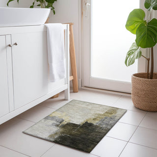 Piper Looms Chantille Abstract ACN1071 Khaki Machine Washable Area Rug Scatter Lifestyle Image Feature