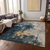Piper Looms Chantille Abstract ACN1072 Blue Machine Washable Area Rug Lifestyle Image Feature