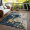 Piper Looms Chantille Abstract ACN1072 Blue Machine Washable Area Rug Outdoor Lifestyle Image Feature