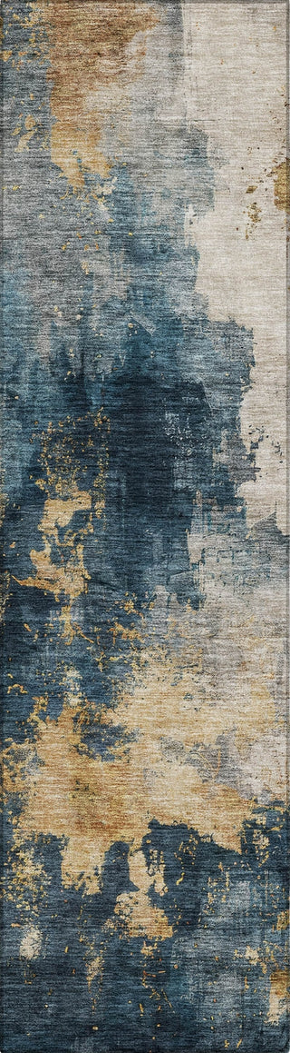 Piper Looms Chantille Abstract ACN1072 Blue Machine Washable Area Rug Runner Main Image