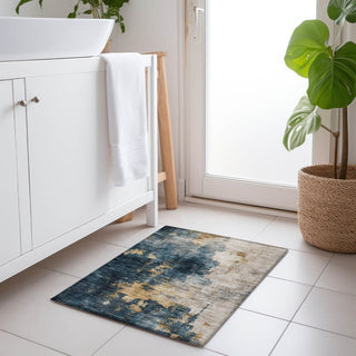 Piper Looms Chantille Abstract ACN1072 Blue Machine Washable Area Rug Scatter Lifestyle Image Feature
