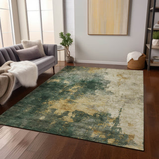 Piper Looms Chantille Abstract ACN1072 Fern Machine Washable Area Rug Lifestyle Image Feature