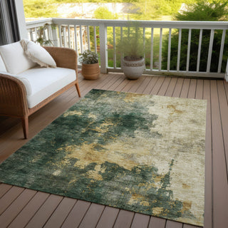 Piper Looms Chantille Abstract ACN1072 Fern Machine Washable Area Rug Outdoor Lifestyle Image Feature