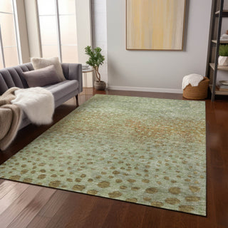 Piper Looms Chantille Circles ACN1074 Aloe Machine Washable Area Rug Lifestyle Image Feature