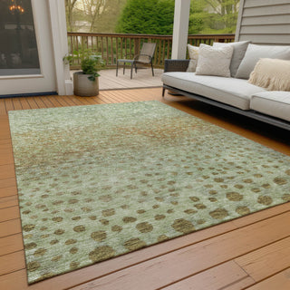 Piper Looms Chantille Circles ACN1074 Aloe Machine Washable Area Rug Outdoor Lifestyle Image Feature