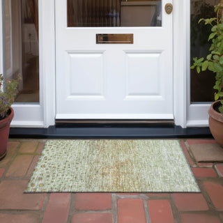 Piper Looms Chantille Circles ACN1074 Aloe Machine Washable Area Rug Scatter Outdoor Lifestyle Image Feature