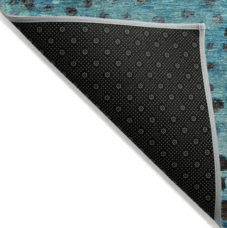 Piper Looms Chantille Circles ACN1074 Blue Machine Washable Area Rug Backing Image