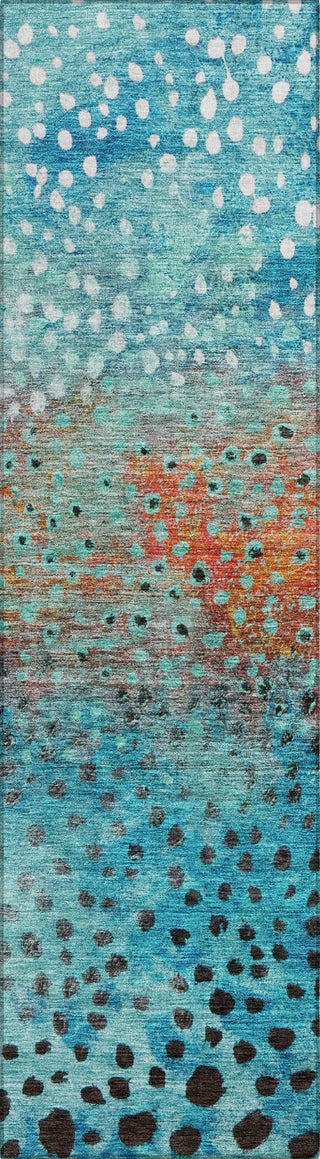 Piper Looms Chantille Circles ACN1074 Blue Machine Washable Area Rug Runner Main Image