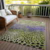 Piper Looms Chantille Circles ACN1074 Green Machine Washable Area Rug Outdoor Lifestyle Image Feature