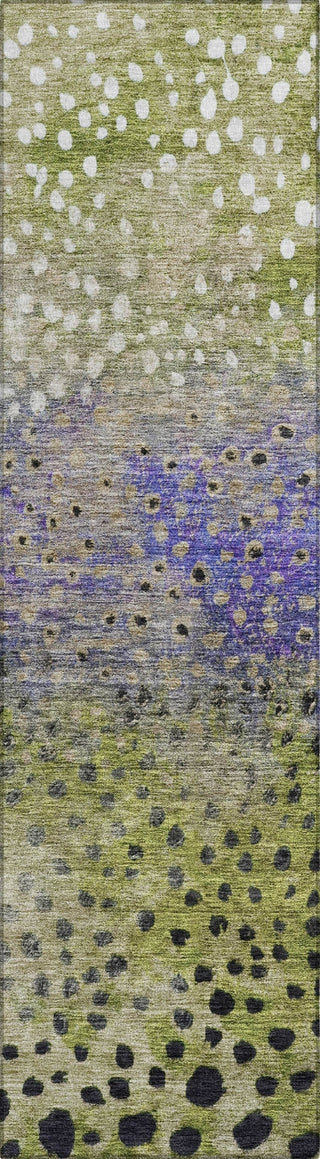 Piper Looms Chantille Circles ACN1074 Green Machine Washable Area Rug Runner Main Image