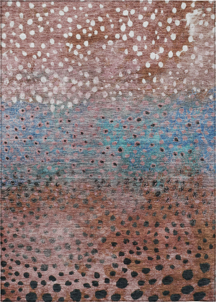 Piper Looms Chantille Circles ACN1074 Paprika Machine Washable Area Rug main image