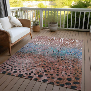Piper Looms Chantille Circles ACN1074 Paprika Machine Washable Area Rug Outdoor Lifestyle Image Feature